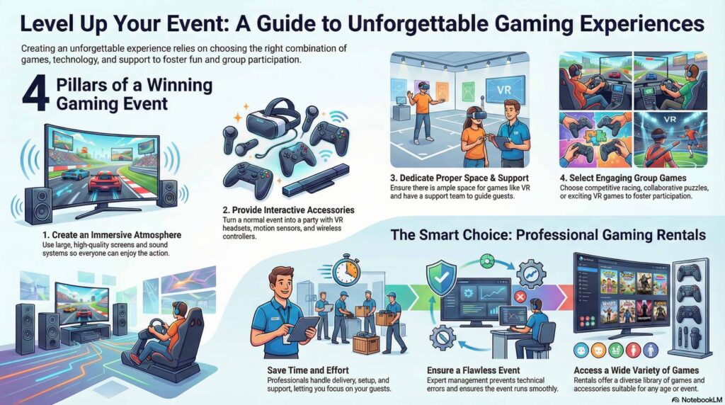 Top Gaming Setups for Events and Occasions in 2026: How to Choose Accessories and Screens to Enhance the Gaming and Rental Experience in Dubai 1 In 2026, gaming alone will no longer be enough to attract participants at parties and events. Many are now focusing more on interactive games, especially in Dubai. At Gameonoff, we offer a diverse range of party games suitable for various events, whether for exhibitions, corporate events, or birthday parties. In this guide, we’ll explore some… Gaming equipment rental Dubai