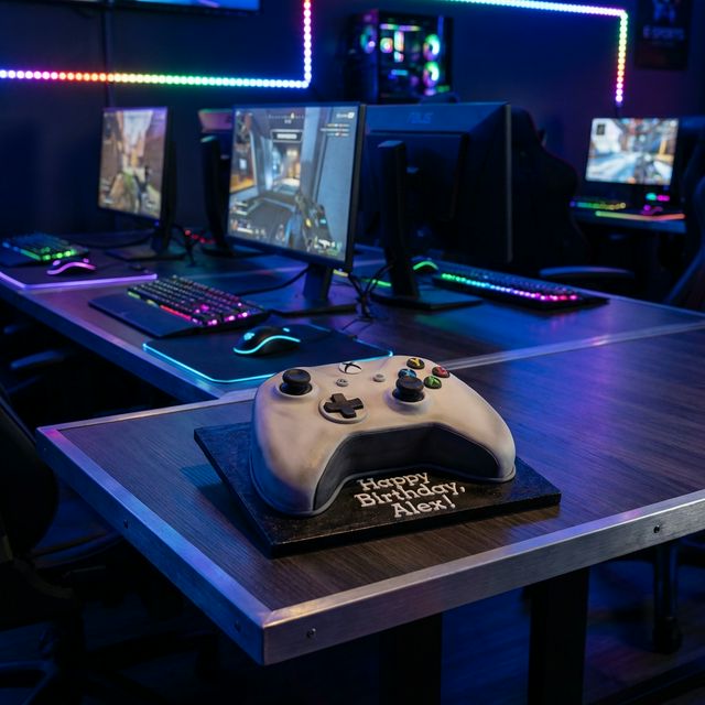 Kids and teens enjoying immersive gaming birthday party experience in Dubai
