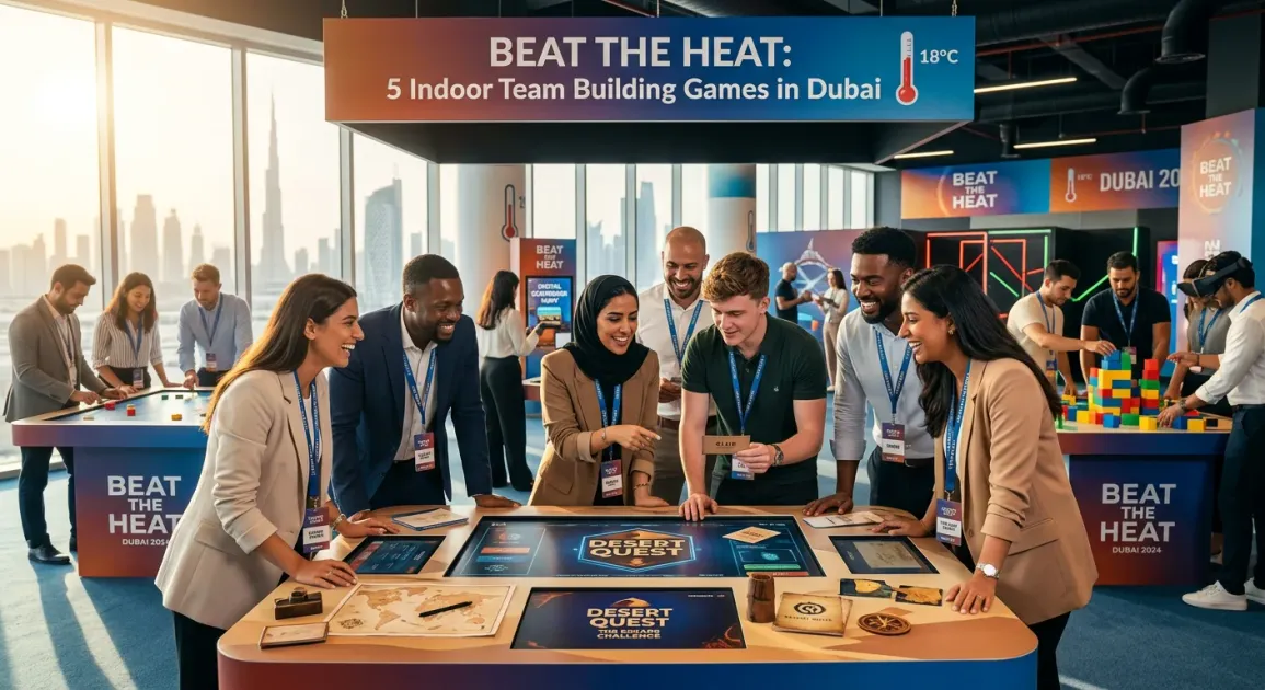 Beat the Heat: 5 Indoor Team Building Games in Dubai 🌡️ illustration